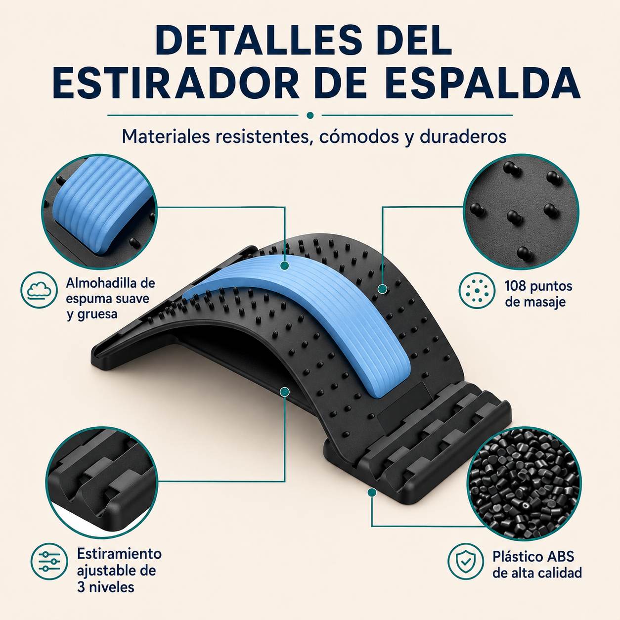 Estirador Lumbar Ergonómico 3 Niveles