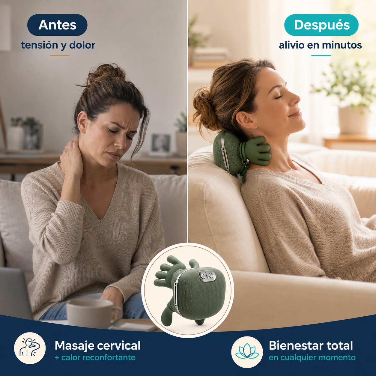 Masajeador Cervical Inalámbrico en Forma de Manitos