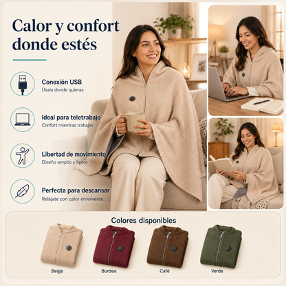 Manta Térmica Eléctrica USB Tipo Poncho