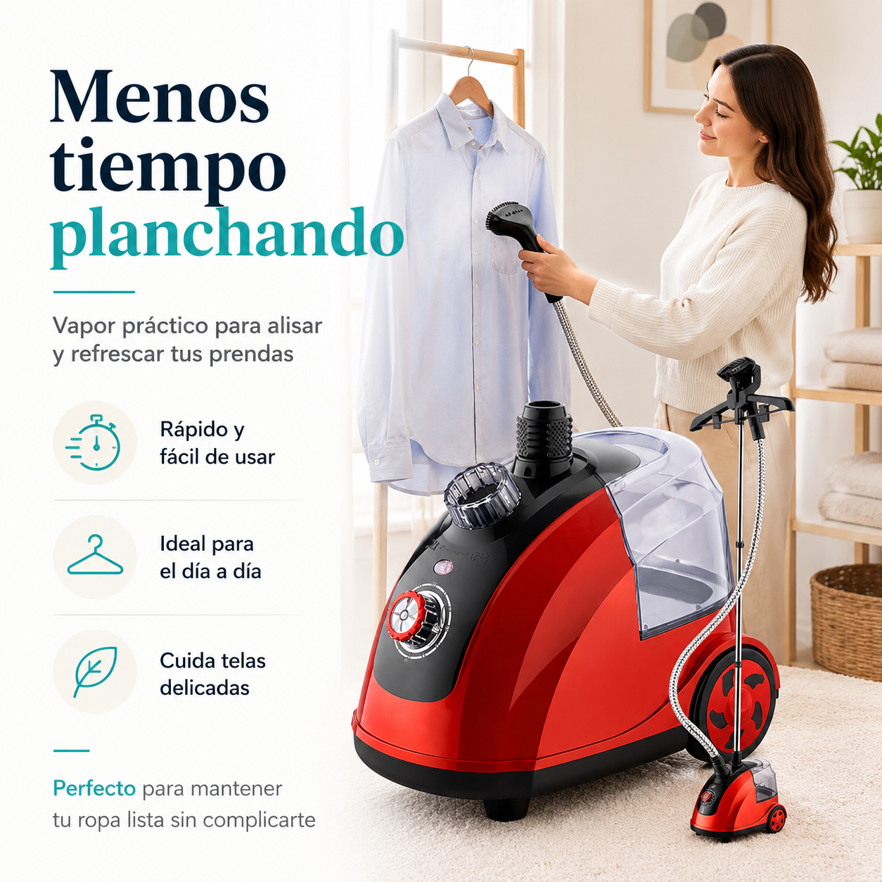 Plancha a Vapor Vertical / Roja