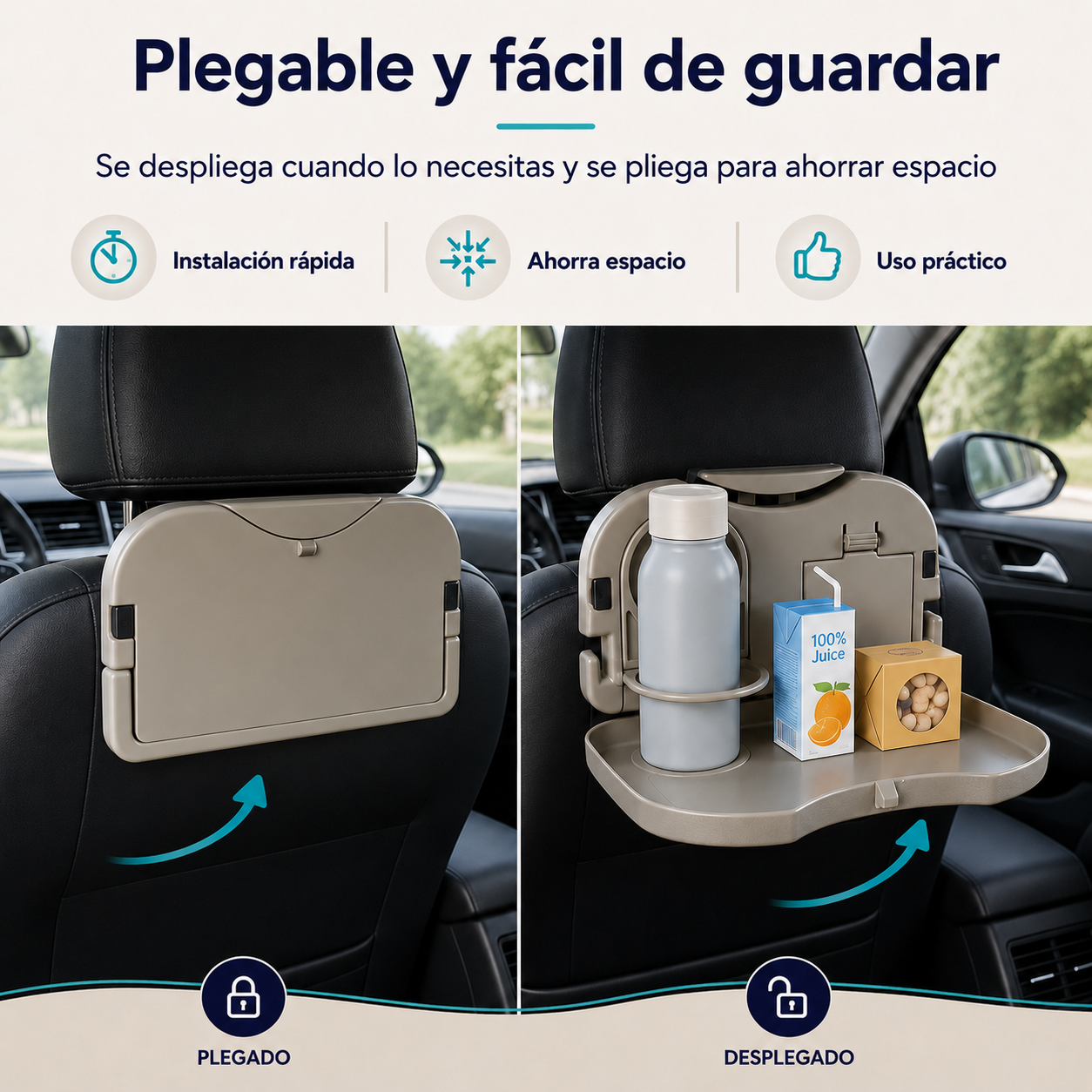 Bandeja Plegable para el Asiento del Auto