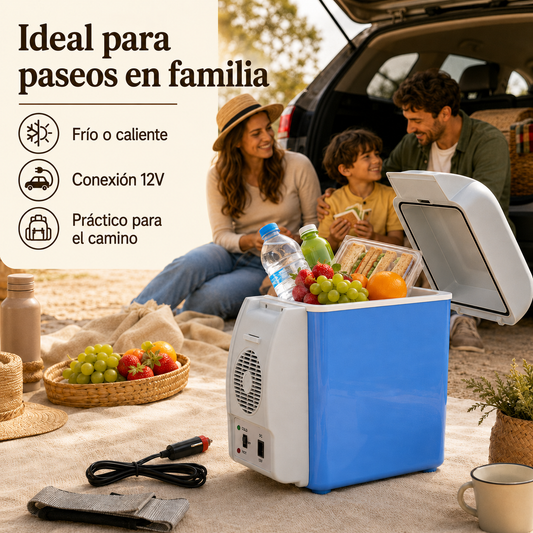 Nevera Portátil Frío y Calor de 12V con Portavasos