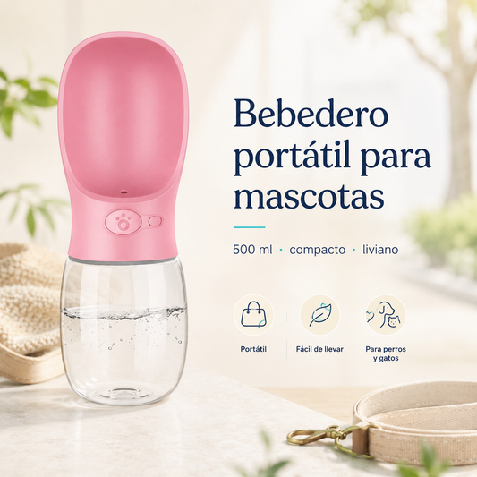 Bebedero Portátil para Mascotas de 500 ml