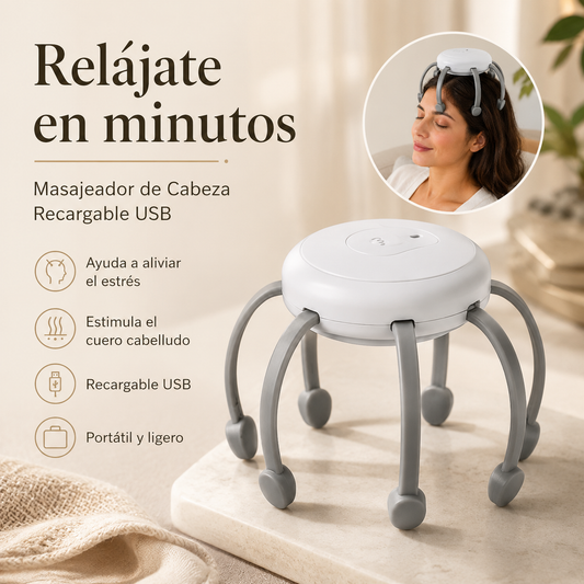 Masajeador de Cabeza Pulpo Recargable USB