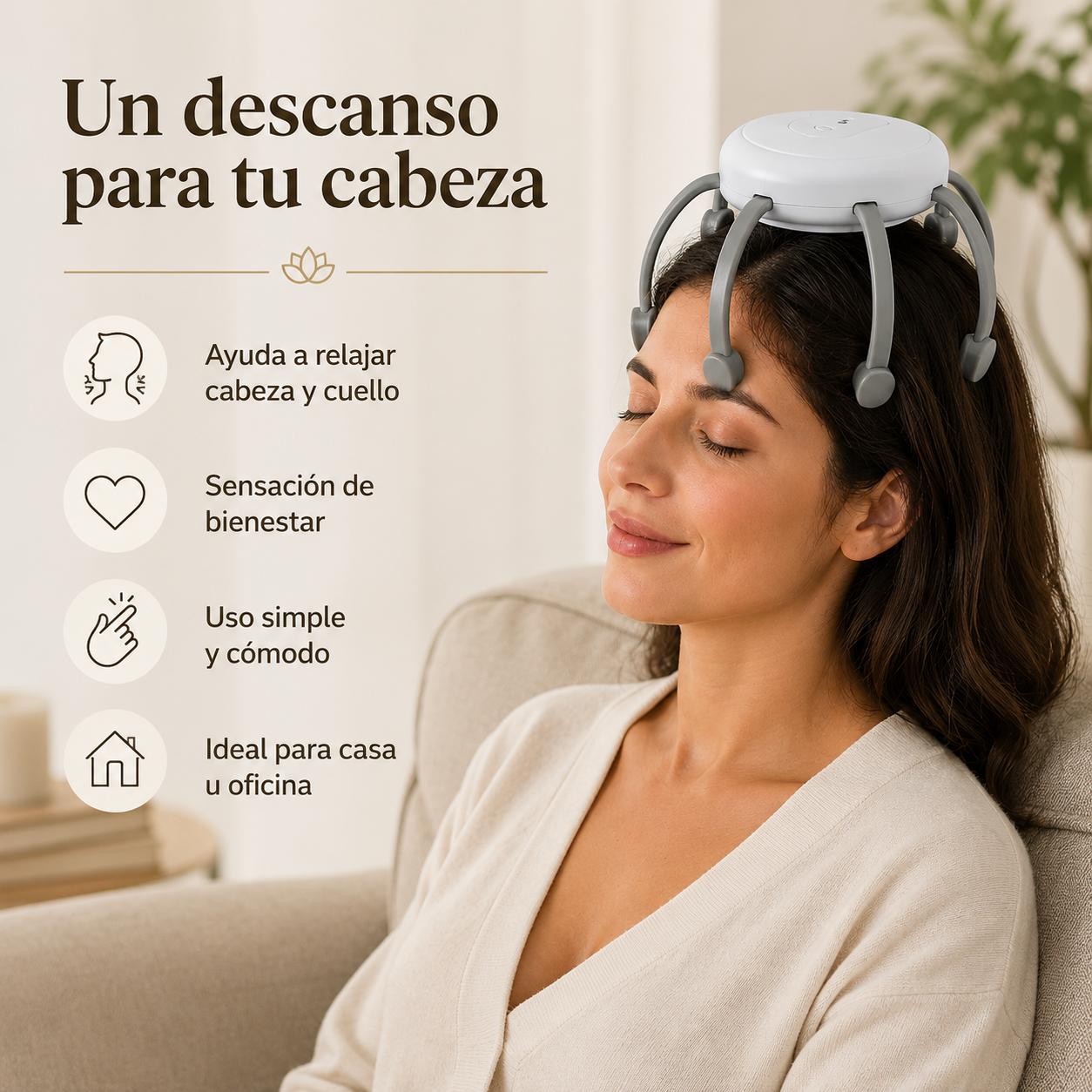 Masajeador de Cabeza Pulpo Recargable USB