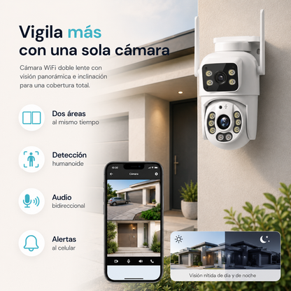 Cámara IP de Seguridad WiFi Doble Lente 10MP