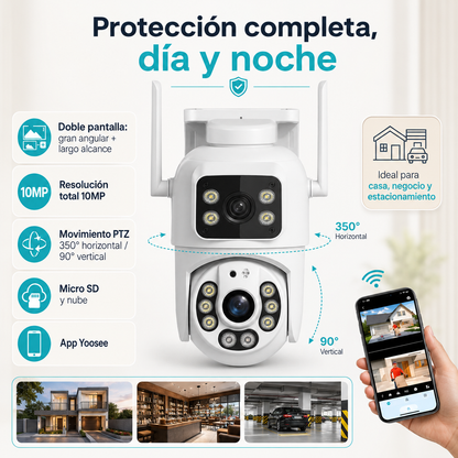 Cámara IP de Seguridad WiFi Doble Lente 10MP