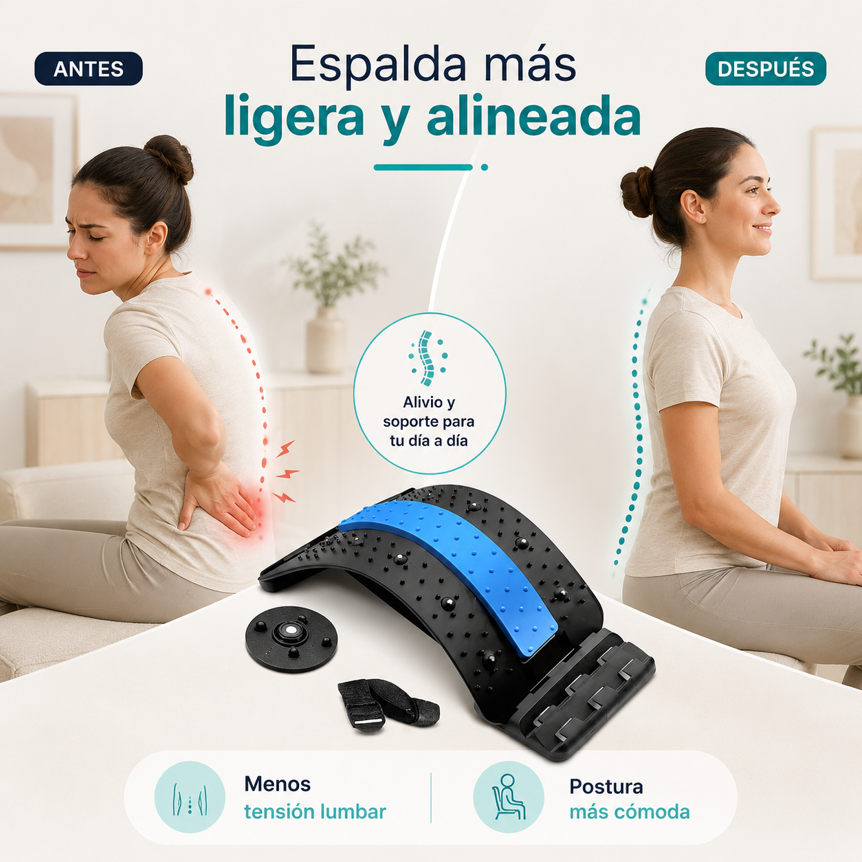 Estirador Lumbar Ergonómico 3 Niveles