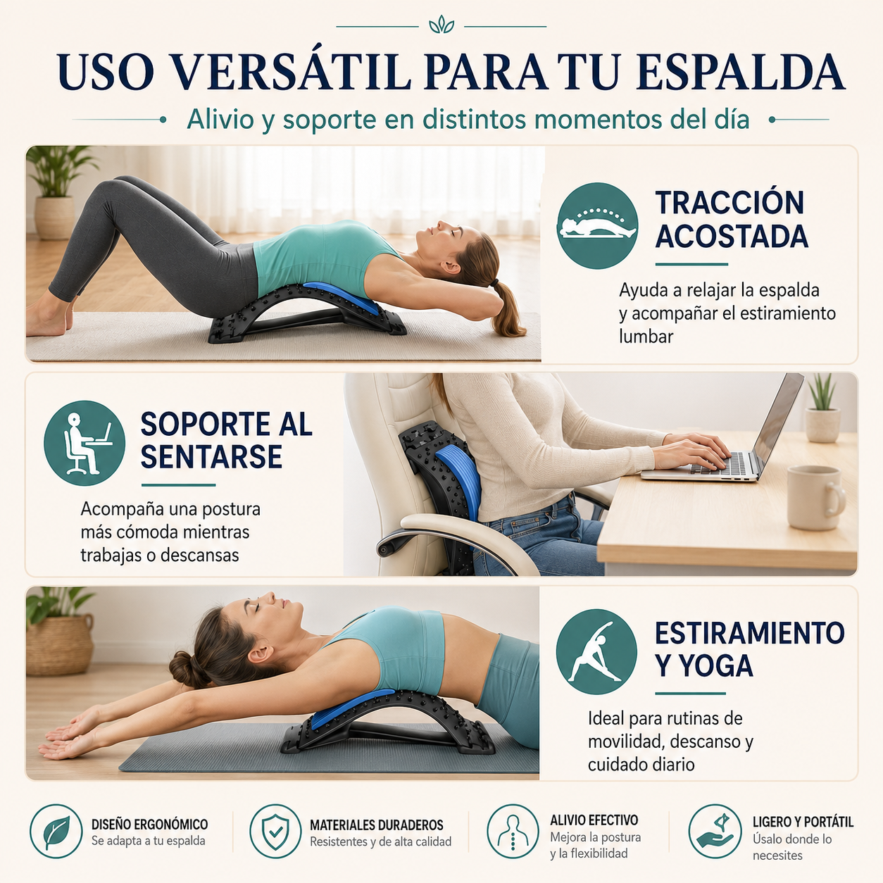 Estirador Lumbar Ergonómico 3 Niveles