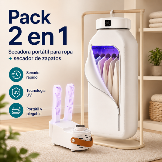 Pack 2 en 1 Secadora de Ropa + Secador de Calzado