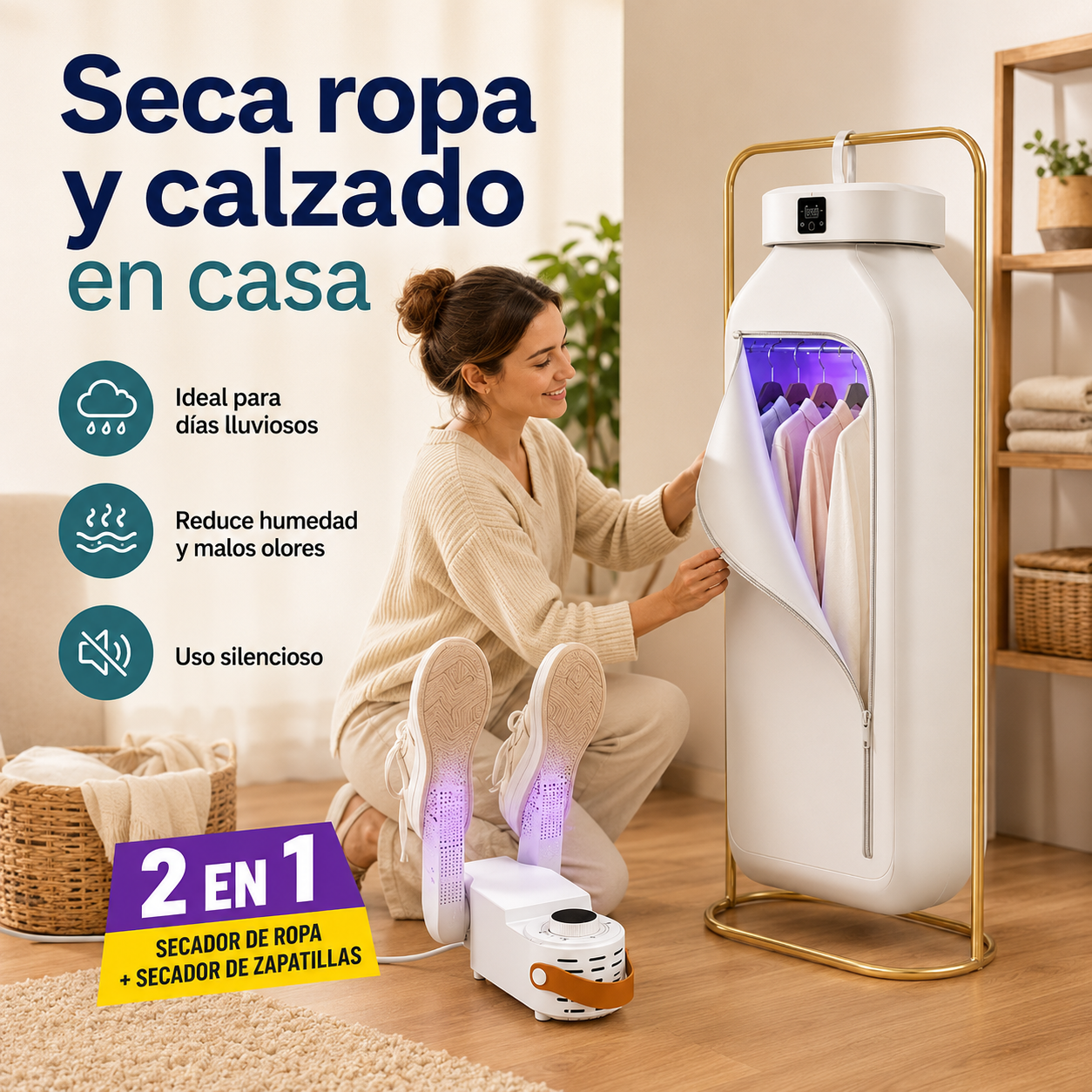 Pack 2 en 1 Secadora de Ropa + Secador de Calzado