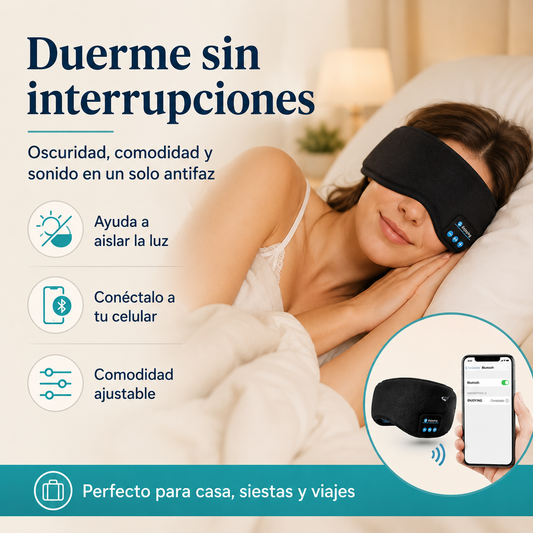 Antifaz Bluetooth con Audífonos para Dormir