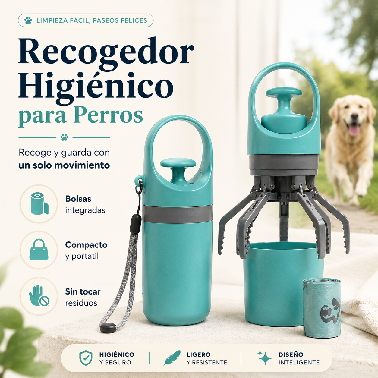 Recogedor Portatil Excremento Mascotas