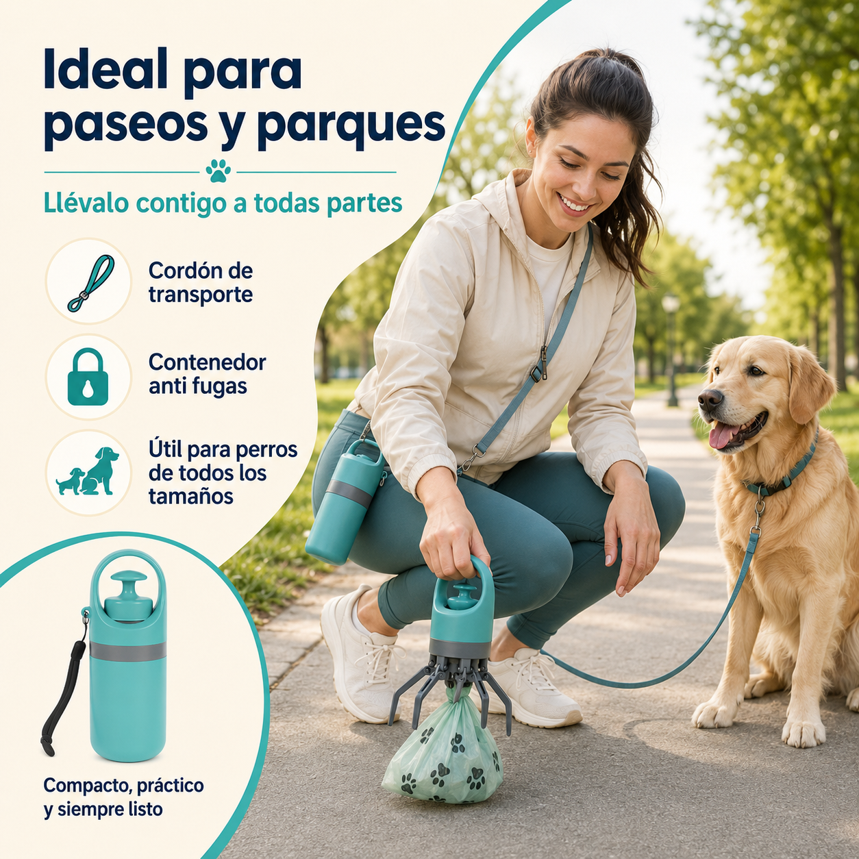 Recogedor Portatil Excremento Mascotas