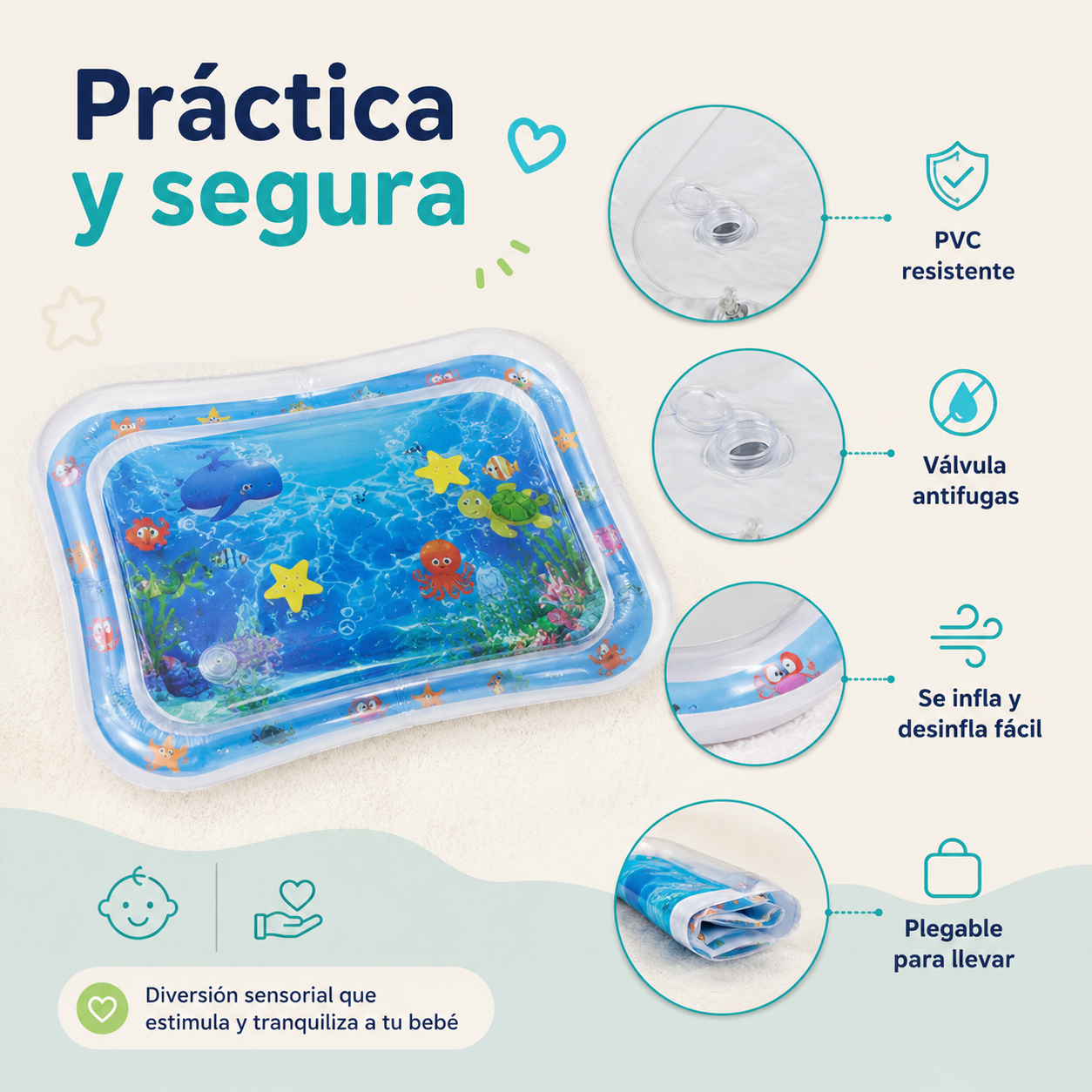 Alfombra Sensorial Acuática para Bebés