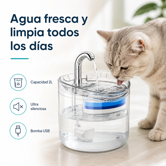 Fuente de Agua Automática para Mascotas 2L