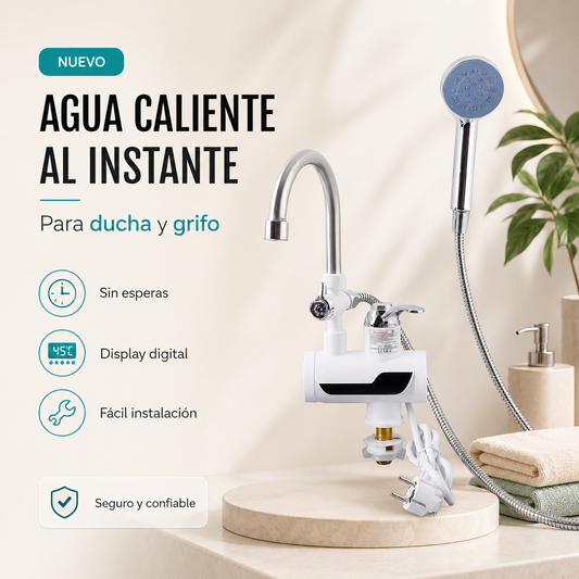 Calentador de Agua Instantáneo para Ducha y Grifo